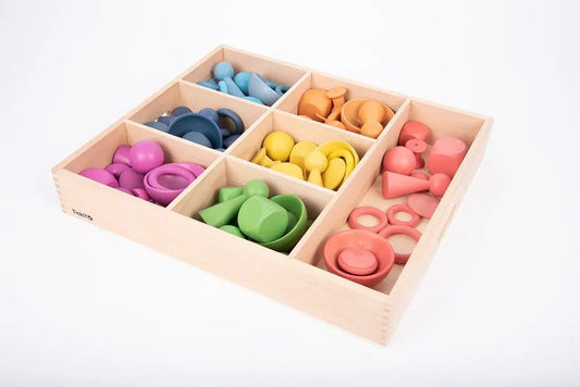 Rainbow wooden super set & 7 way tray | The Dyslexia Shop
