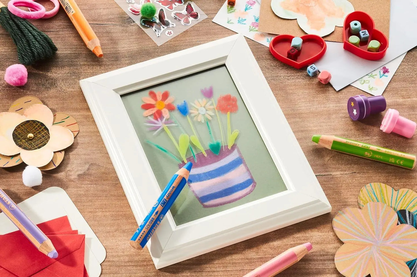 STABILO woody 3 in 1 - ARTY - Pack of 18 - Assorted Colours with Sharpener and Paint Brush | The Dyslexia Shop