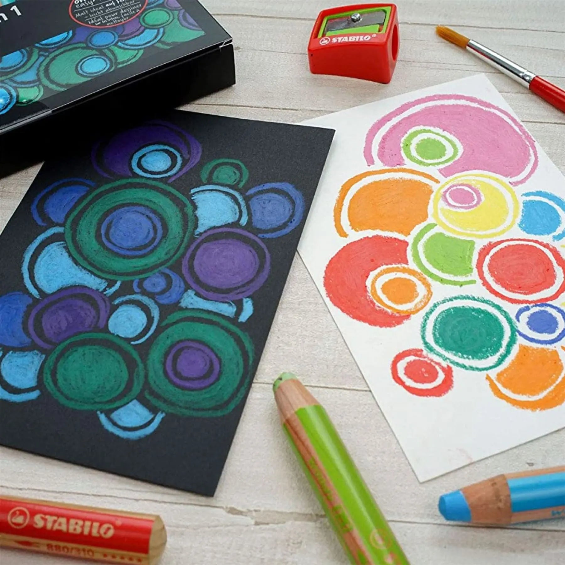 STABILO woody 3 in 1 - ARTY - Pack of 18 - Assorted Colours with Sharpener and Paint Brush | The Dyslexia Shop