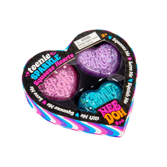 NeeDoh Teenie Sparkle Hearts 3 Pack