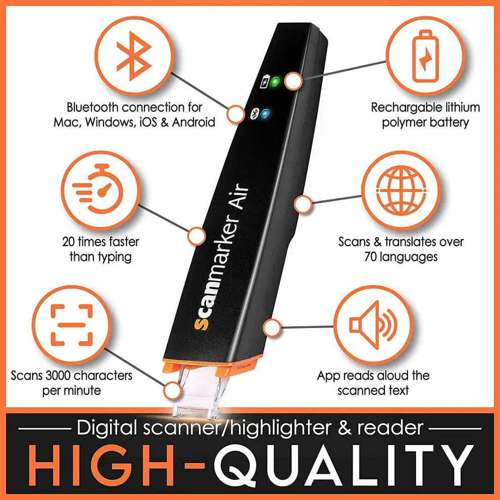 Scanmarker Air Pen Scanner - OCR Digital Highlighter and Reader - Wireless (Mac Win iOS Android) ...