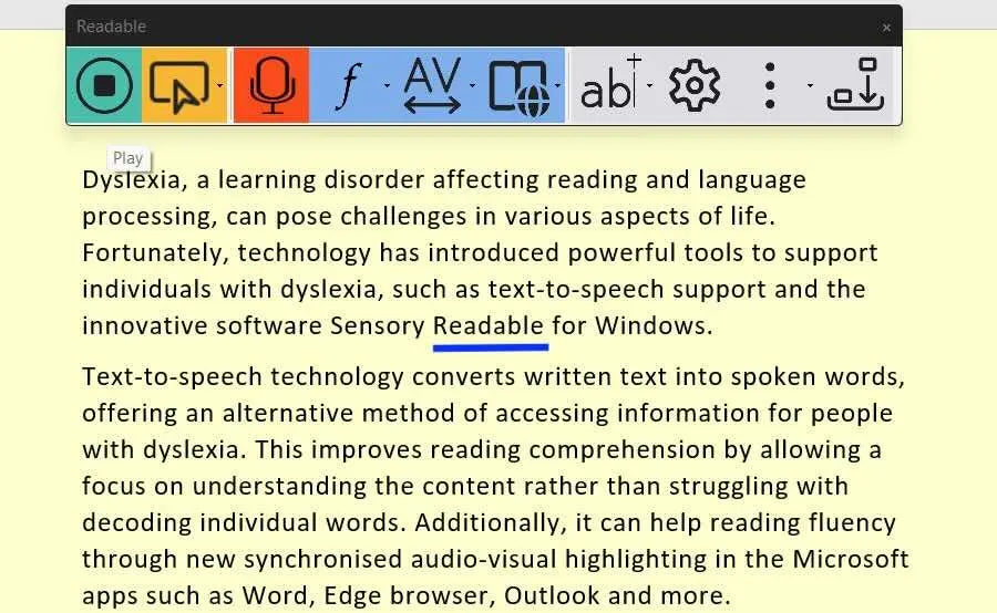Sensory Readable Suite for Windows – Education Single User License | The Dyslexia Shop