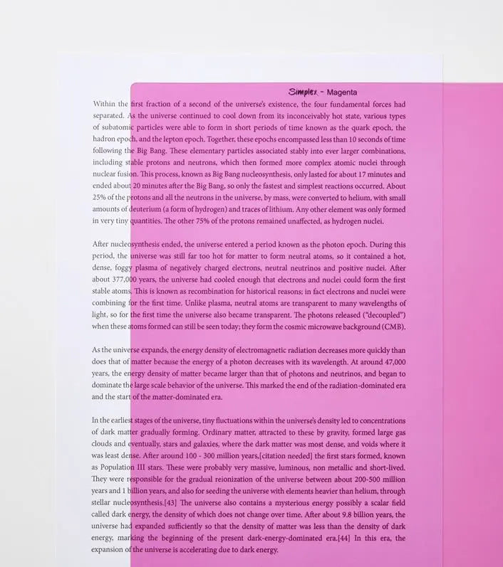 Simplex A3 Coloured Overlay | The Dyslexia Shop