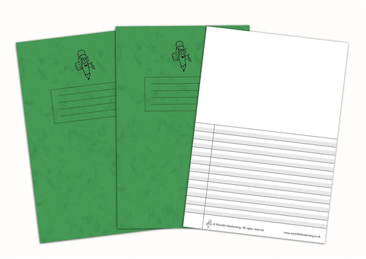 Split Page Wide Lined Handwriting Exercise 2 Book – Dark Green | The Dyslexia Shop