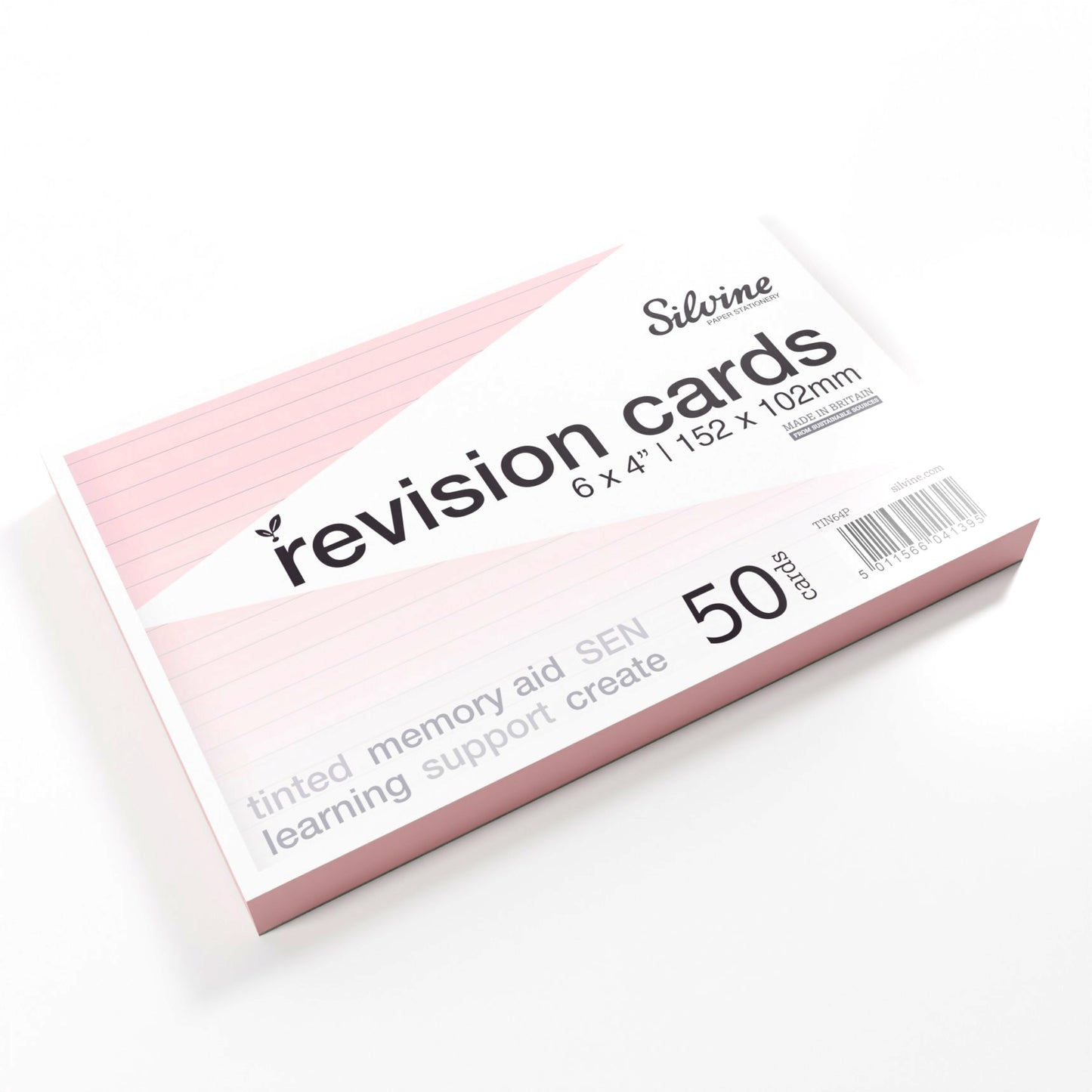 Silvine Tinted Revision Cards 6 x 4" (Lined, 50 Cards)