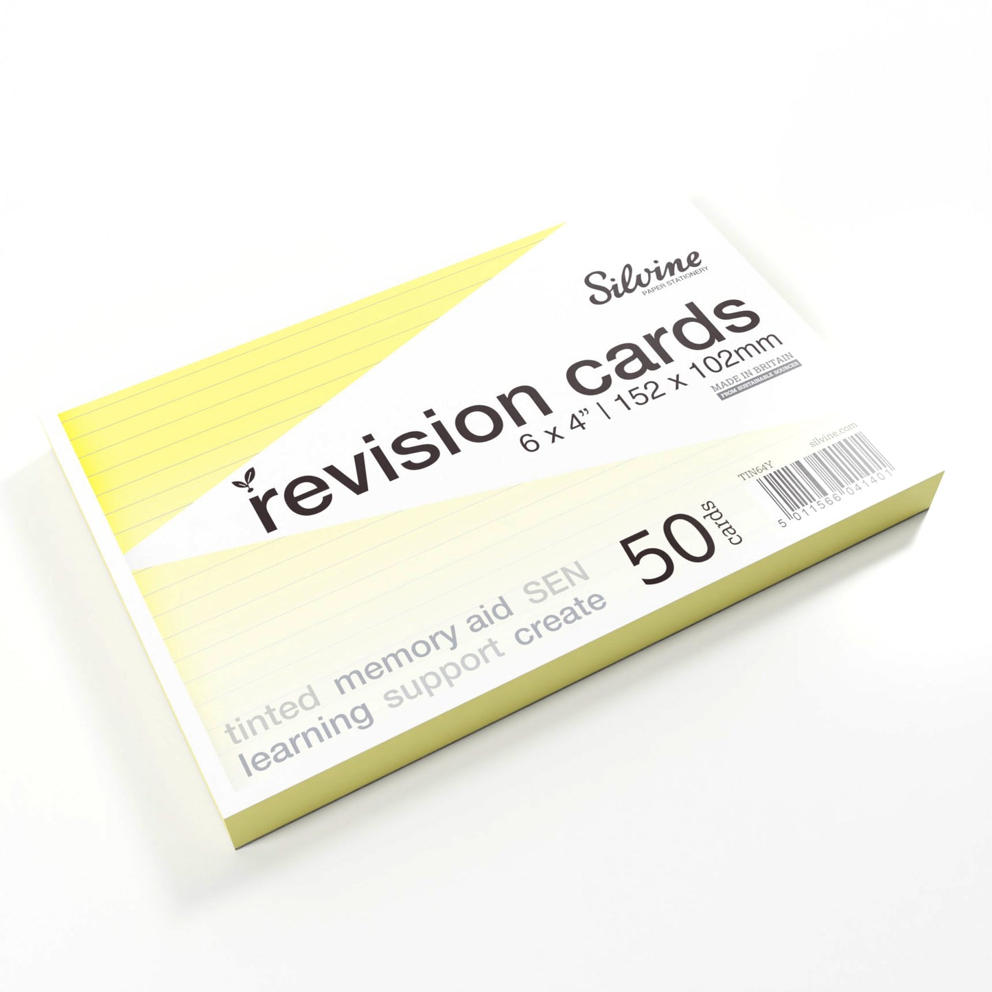 Silvine Tinted Revision Cards 6 x 4" (Lined, 50 Cards)