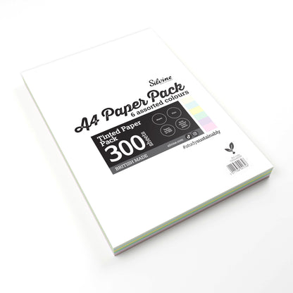 Silvine A4 Tinted Paper Pack – 300 Sheets 6  Colours