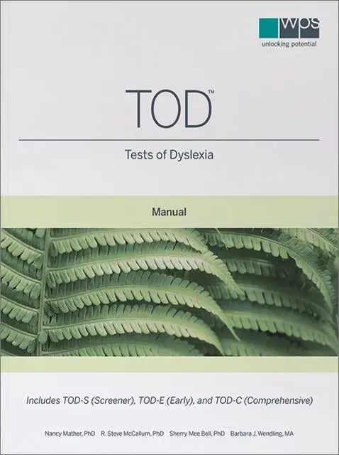 TOD - Tests of Dyslexia - Print Manual | The Dyslexia Shop
