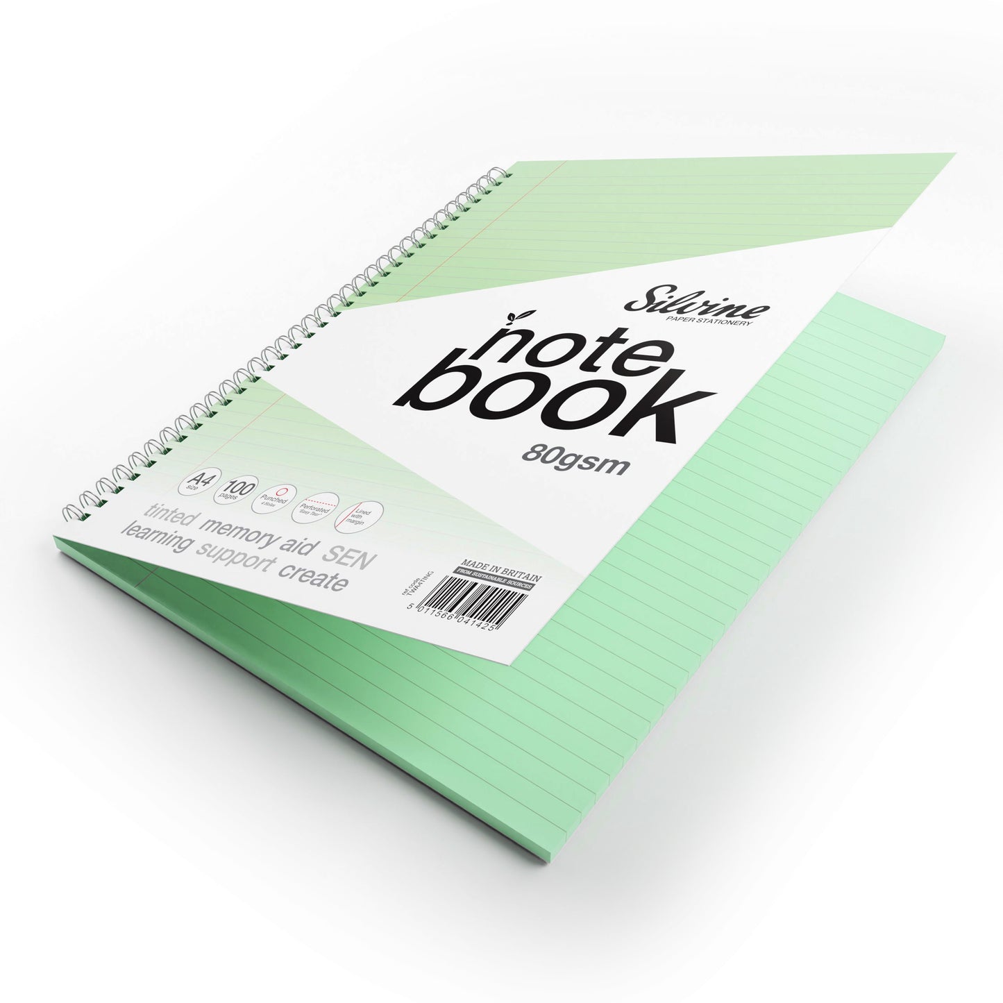 Silvine A4 Titned Paper Dyslexia Notebook – 100 Wirebound Pages