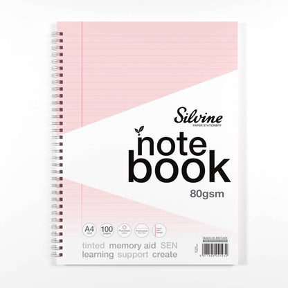 Silvine A4 Titned Paper Dyslexia Notebook – 100 Wirebound Pages