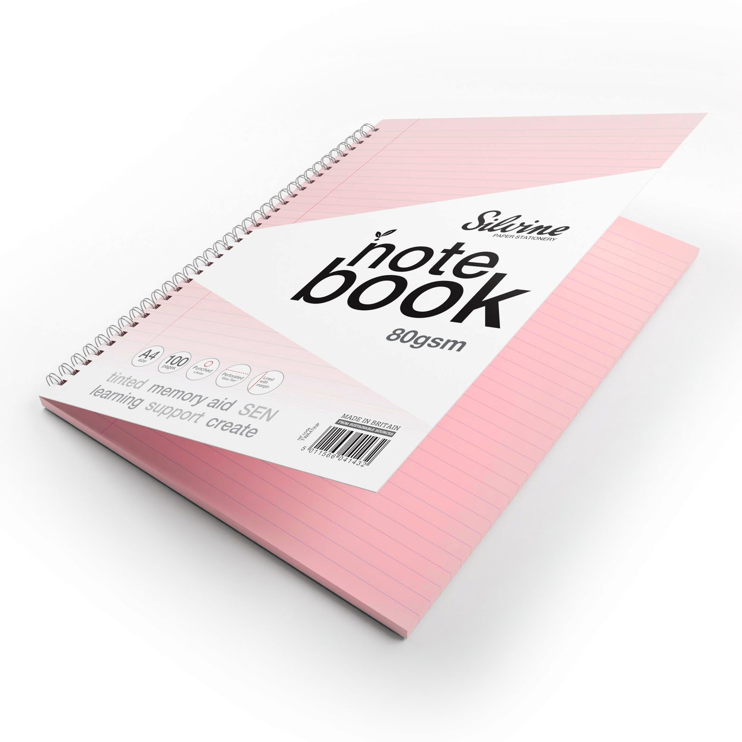 Silvine A4 Titned Paper Dyslexia Notebook – 100 Wirebound Pages