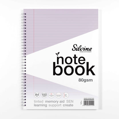 Silvine A4 Titned Paper Dyslexia Notebook – 100 Wirebound Pages