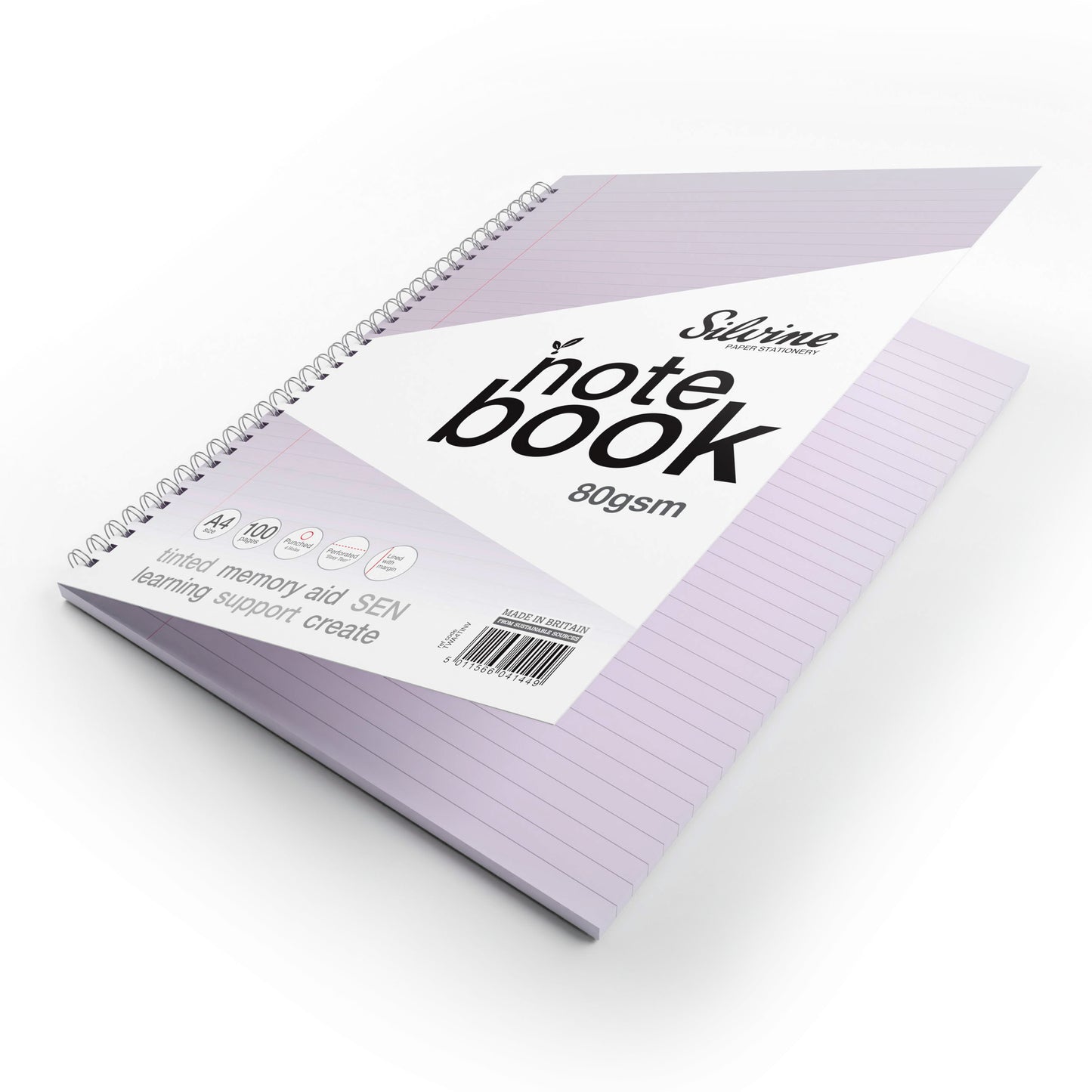 Silvine A4 Titned Paper Dyslexia Notebook – 100 Wirebound Pages