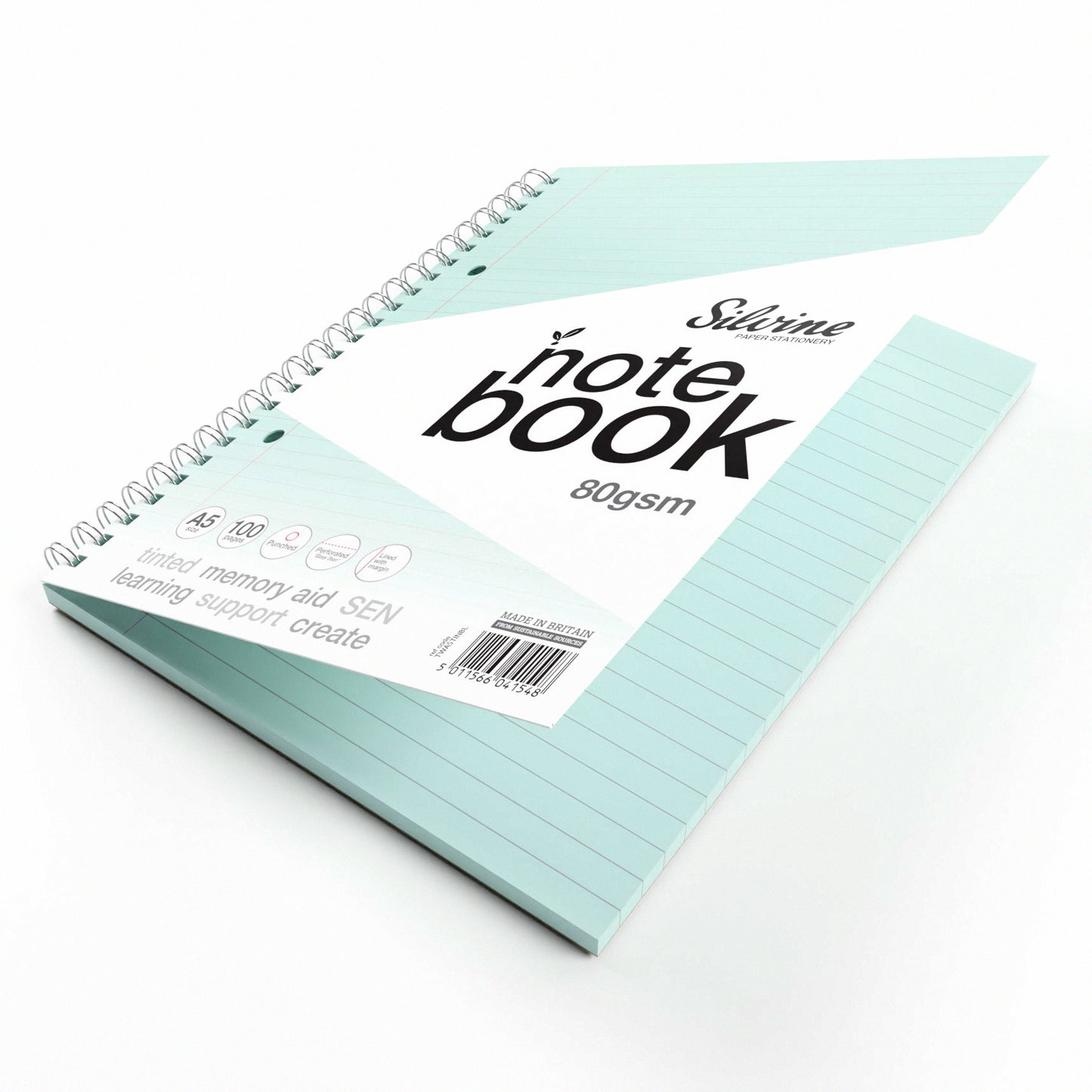 Silvine A5 Titned Paper Dyslexia Notebook – 100 Wirebound Pages