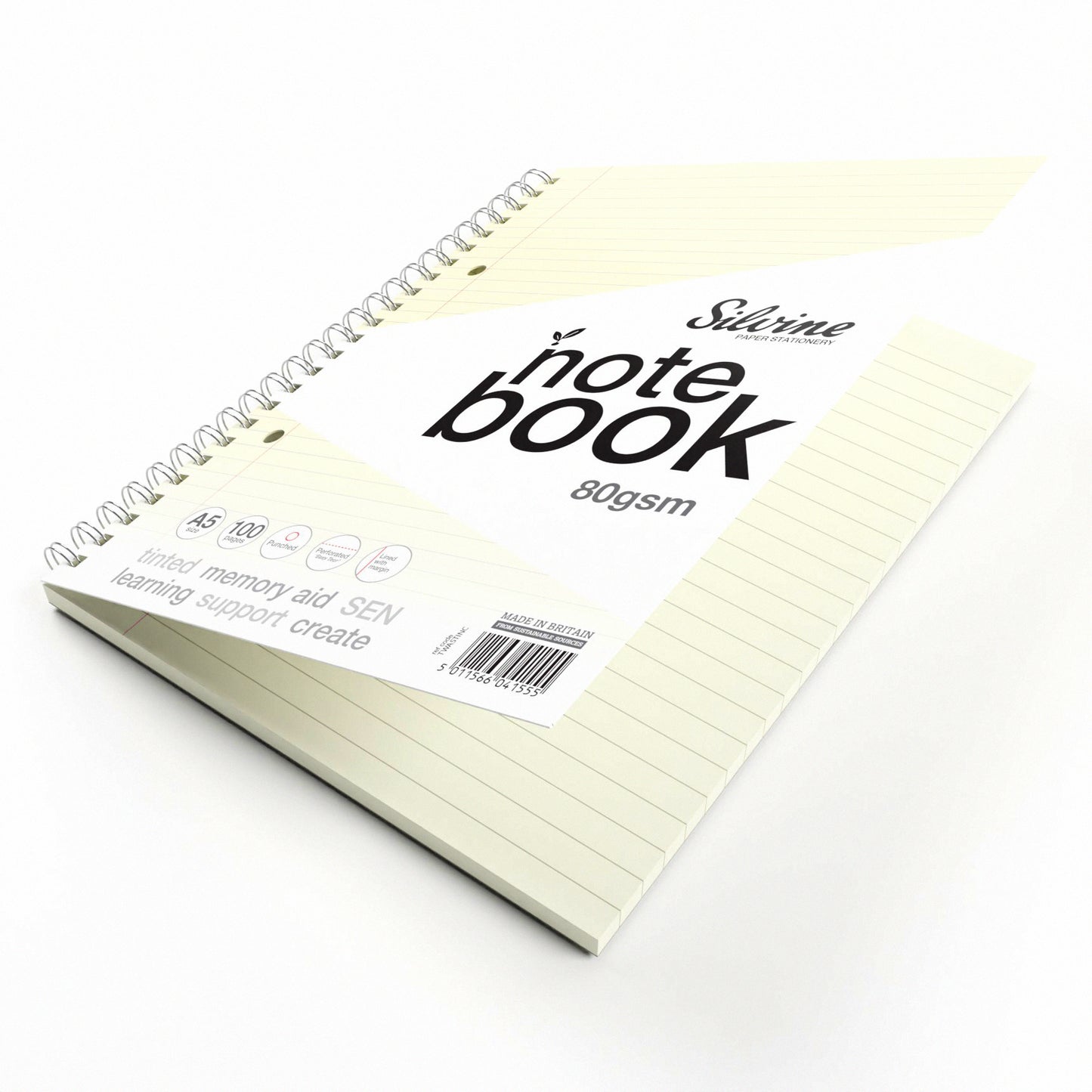 Silvine A5 Titned Paper Dyslexia Notebook – 100 Wirebound Pages