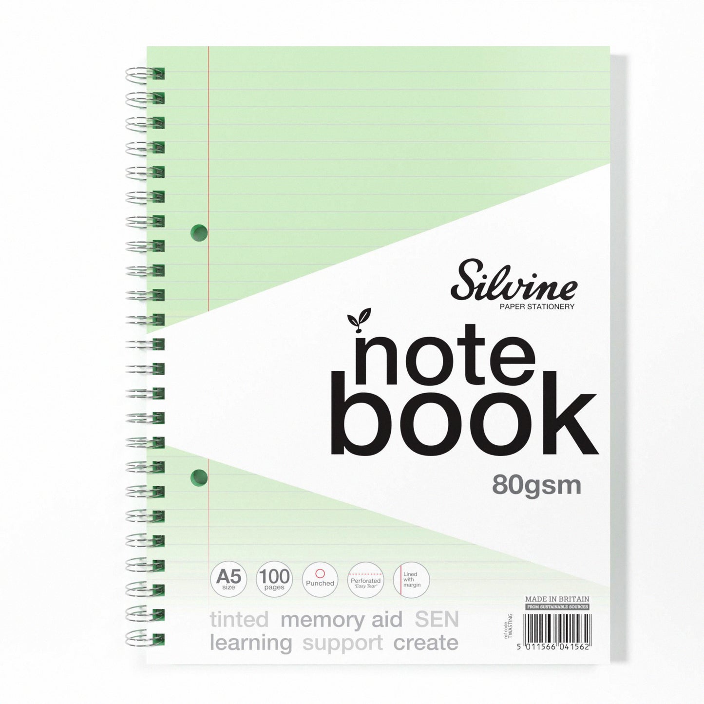 Silvine A5 Titned Paper Dyslexia Notebook – 100 Wirebound Pages
