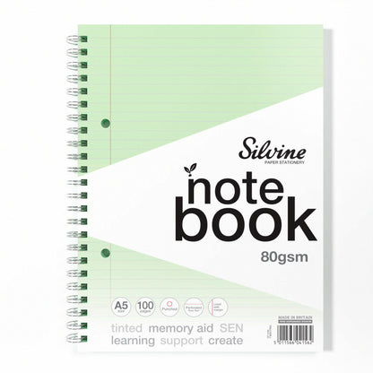 Silvine A5 Titned Paper Dyslexia Notebook – 100 Wirebound Pages