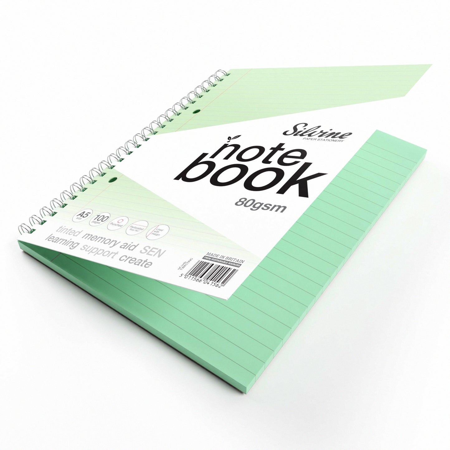 Silvine A5 Titned Paper Dyslexia Notebook – 100 Wirebound Pages