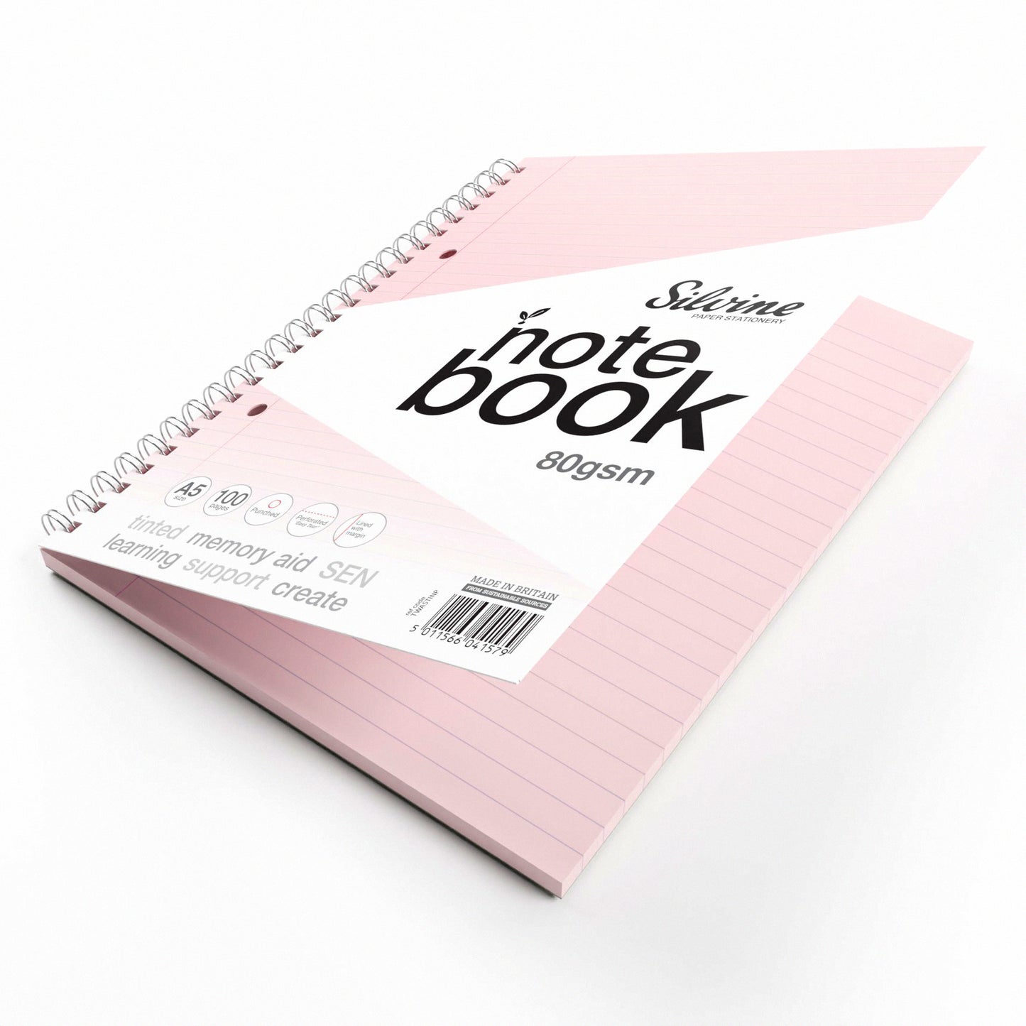 Silvine A5 Titned Paper Dyslexia Notebook – 100 Wirebound Pages