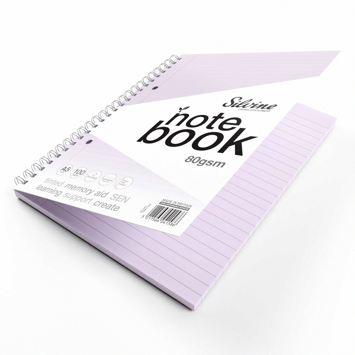 Silvine A5 Titned Paper Dyslexia Notebook – 100 Wirebound Pages