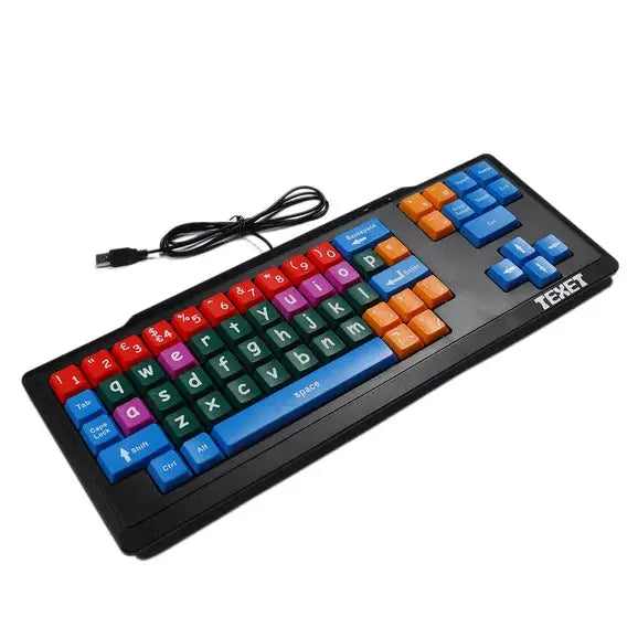 Texet Wired Multi-Colour Lower Case Keyboard | The Dyslexia Shop