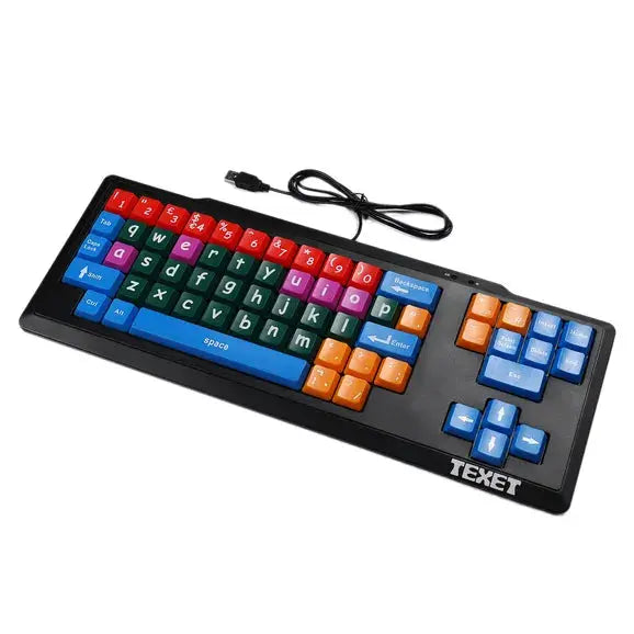 Texet Wired Multi-Colour Lower Case Keyboard | The Dyslexia Shop