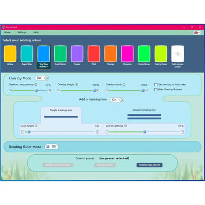 Tint and Track - Virtual Overlay (V2) - Standard | The Dyslexia Shop