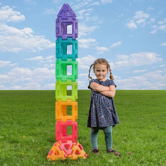 Translucent Giant Polydron Set – 60-Piece Colourful Construction Kit for Creative Play | The Dyslexia Shop