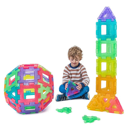 Translucent Giant Polydron Set – 60-Piece Colourful Construction Kit for Creative Play | The Dyslexia Shop