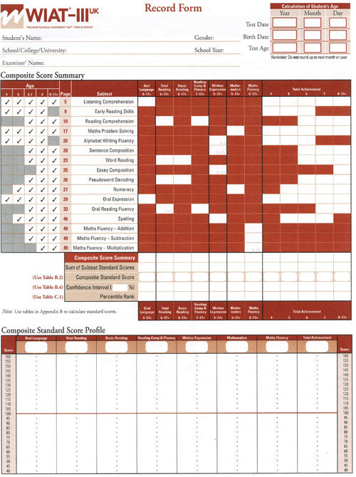 WIAT-III UK-Wechsler Individual Achievement Test - Third UK Edition