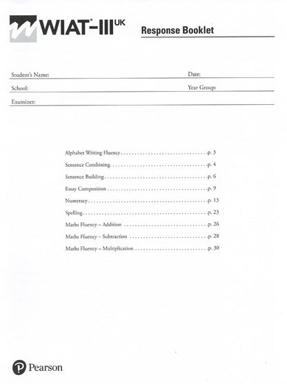 WIAT-III UK-Wechsler Individual Achievement Test - Third UK Edition