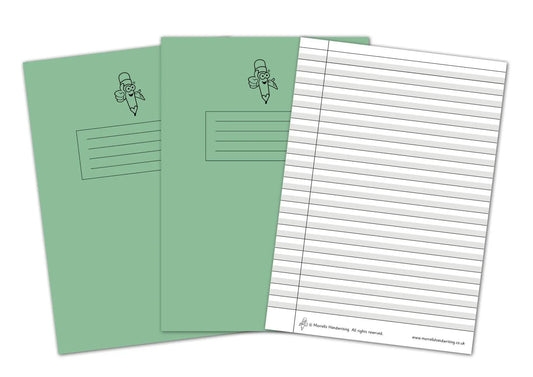 Wide Lined Handwriting Exercise Book Bundle – Green 10 Books | The Dyslexia Shop