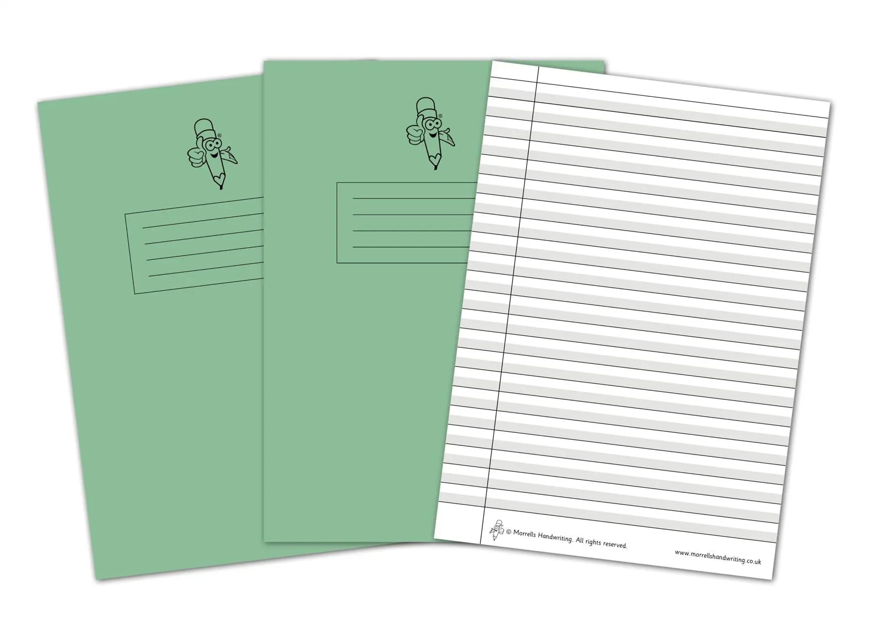 Wide Lined Handwriting Exercise Book Bundle – Green 2 Books | The Dyslexia Shop
