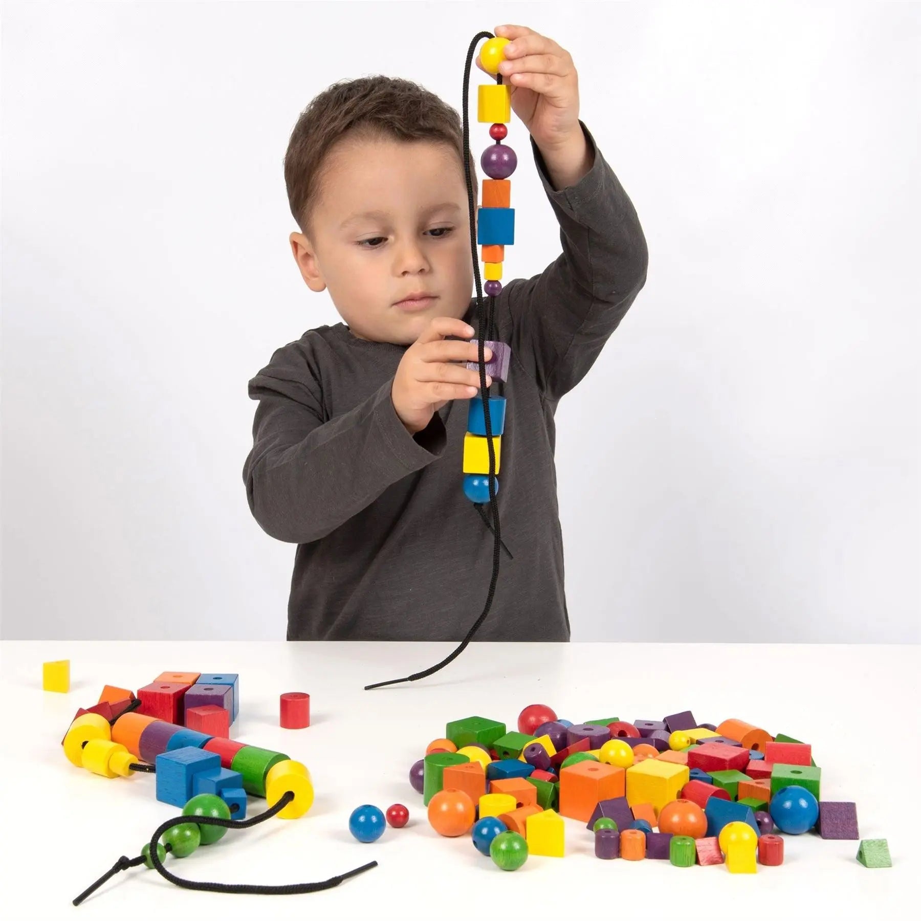 Wooden Attribute Beads in Plastic Container | The Dyslexia Shop