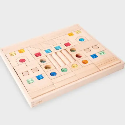 Wooden Building Gem Blocks – 82-Piece Sensory Construction Set | The Dyslexia Shop