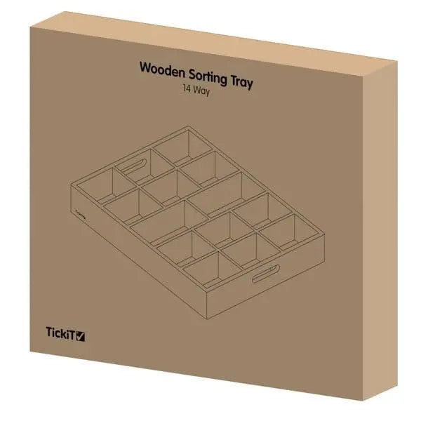 Wooden sorting tray - 14 way | The Dyslexia Shop
