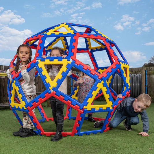 XL Polydron Geo Dome – 62-Piece Large-Scale Geometric Construction Set for Collaborative Play | T...
