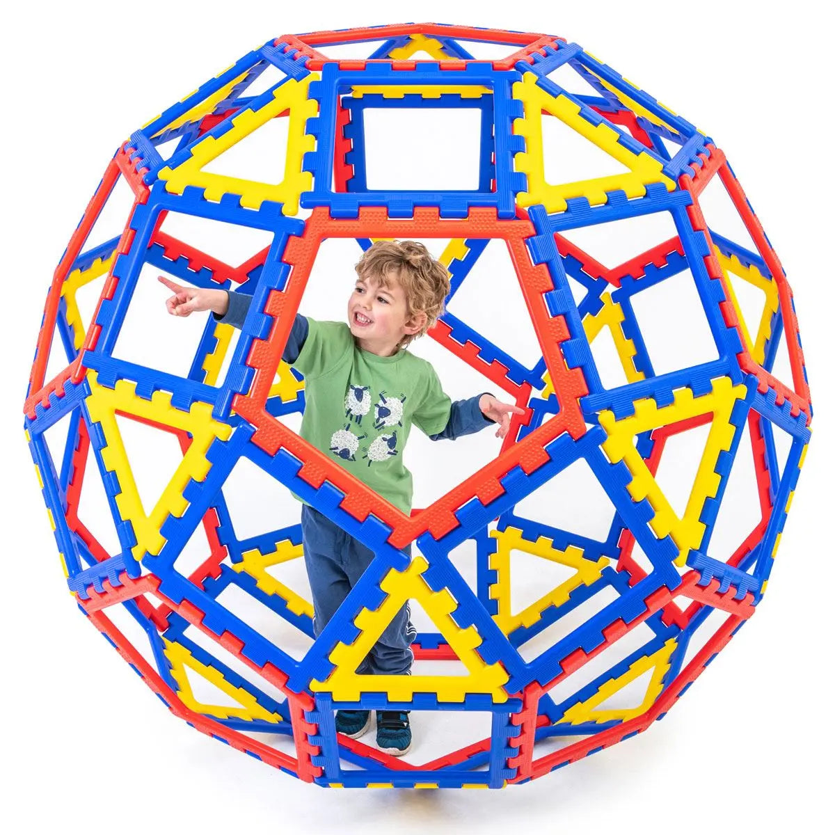 XL Polydron Geo Dome – 62-Piece Large-Scale Geometric Construction Set for Collaborative Play | The Dyslexia Shop