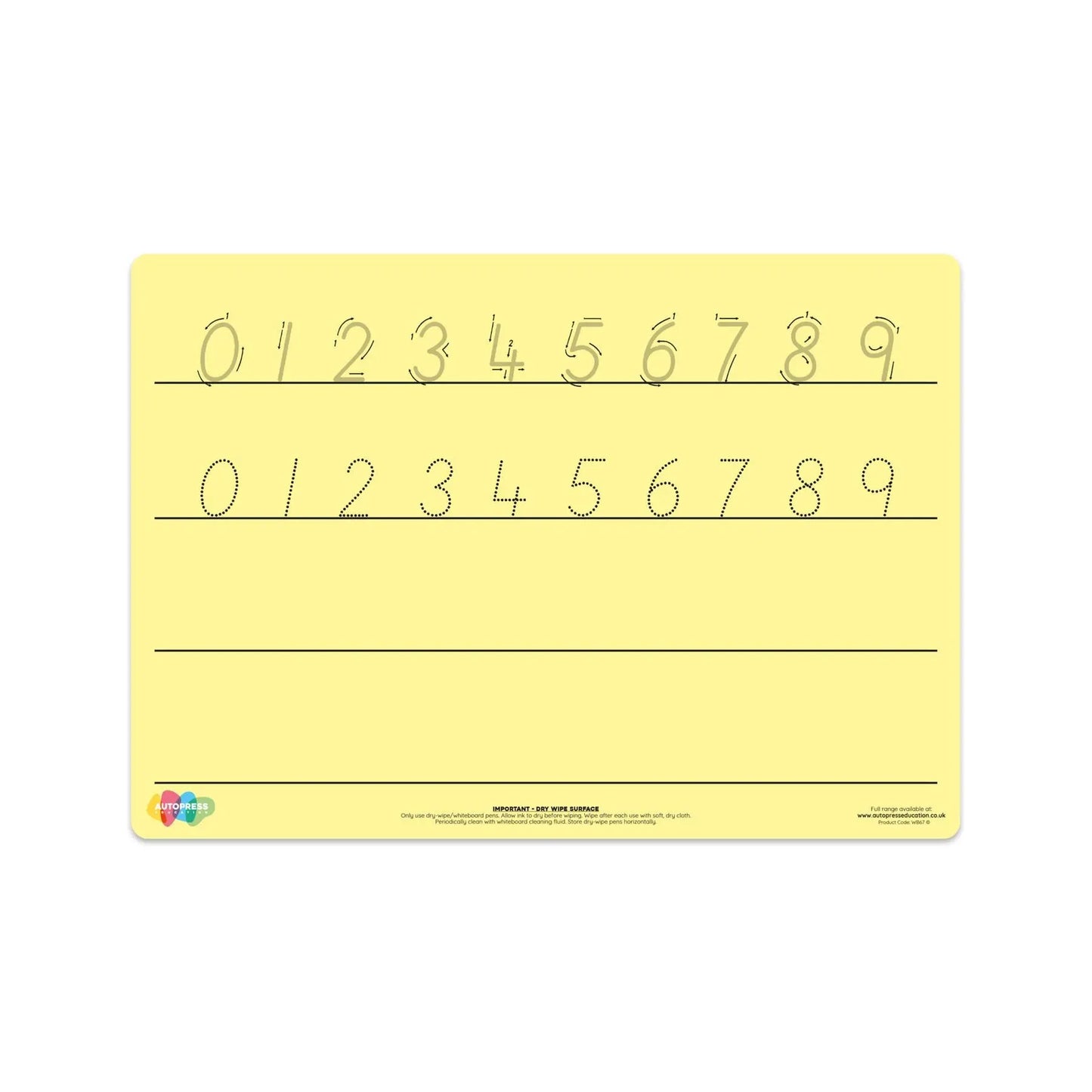Yellow Tinted Number Formation Mat | The Dyslexia Shop
