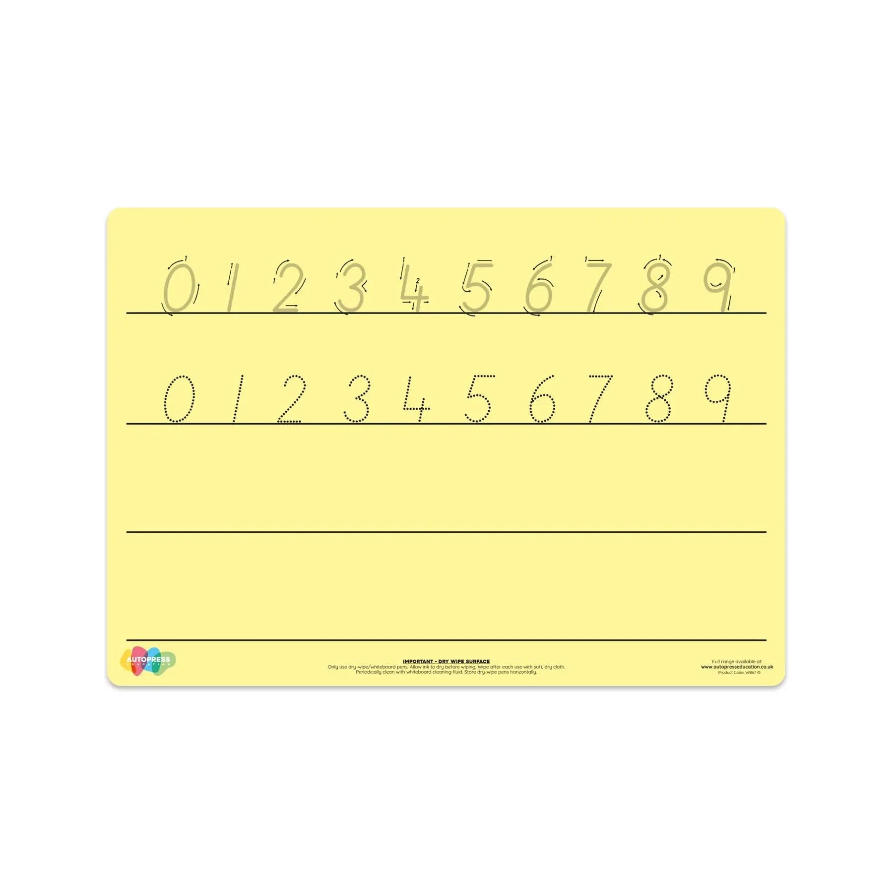 Yellow Tinted Number Formation Mat | The Dyslexia Shop