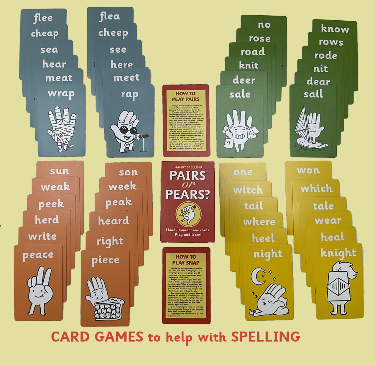 Pairs Or Pears Card Game - Handy Spelling
