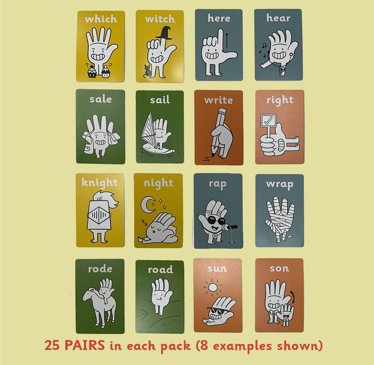 Pairs Or Pears Card Game - Handy Spelling