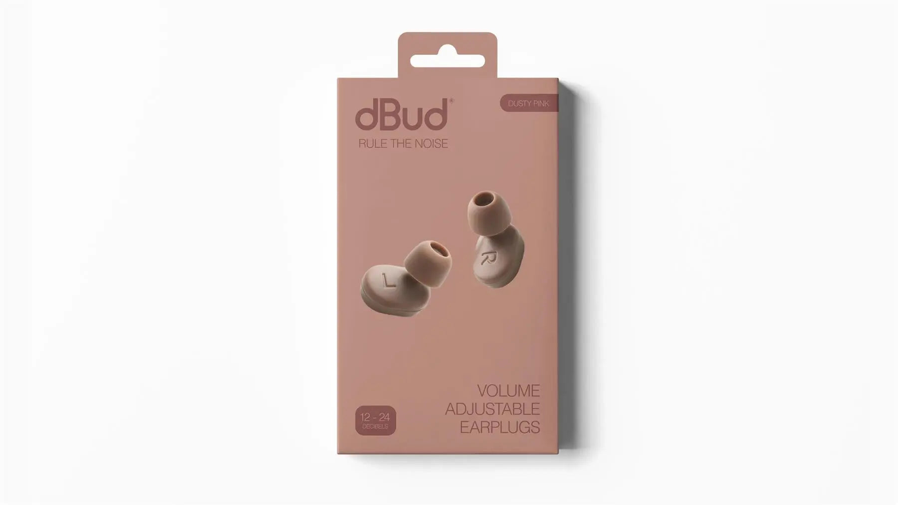 dBud Volume Adjustable Earplugs – Customisable Hearing Protection for Every Environment - Dusky P...
