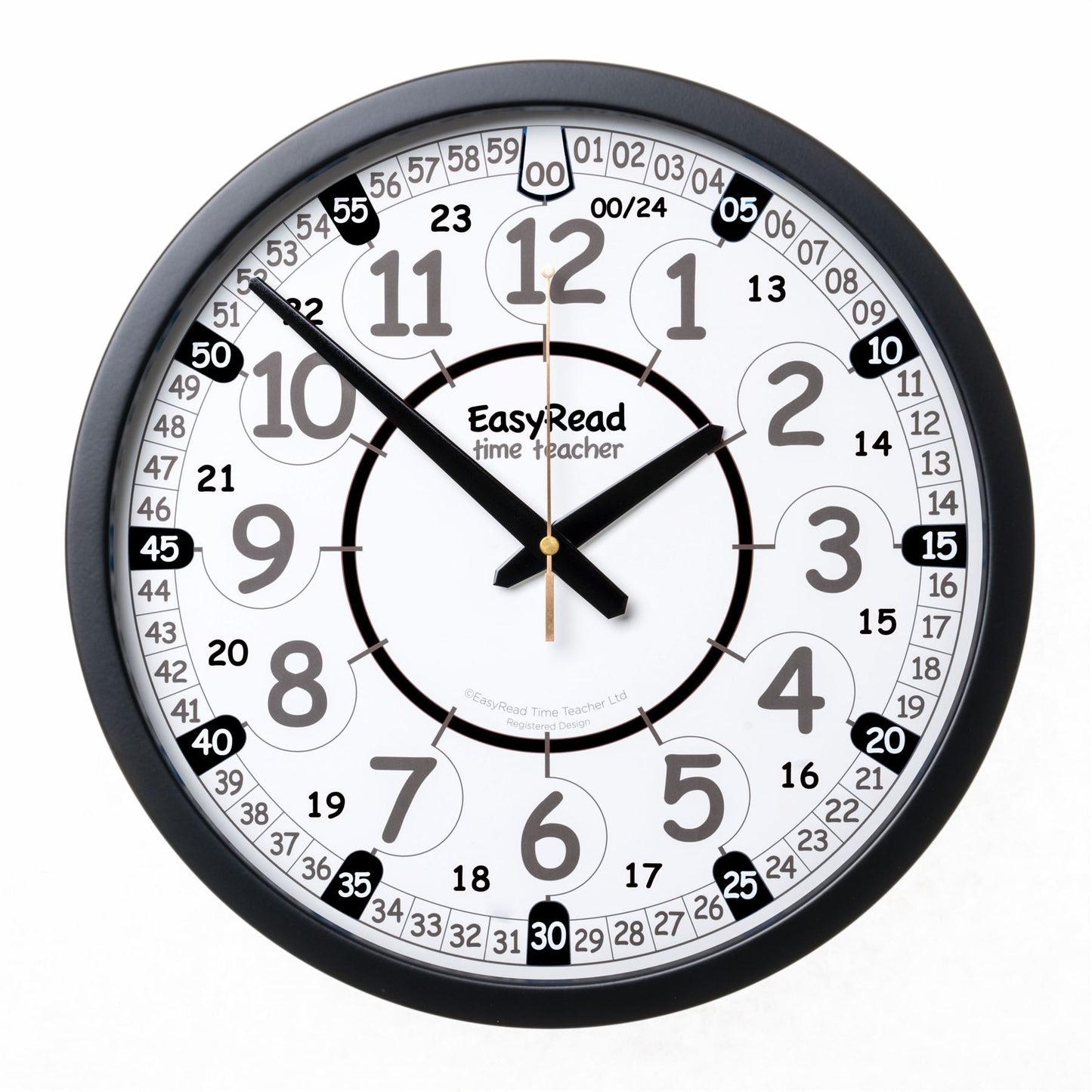 EasyRead Playground Clocks 12/24 Hour (Black & White Face)