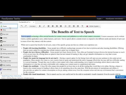 ReadSpeaker TextAid — Workplace Text-to-Speech and Literacy Support Software for Dyslexic Adults