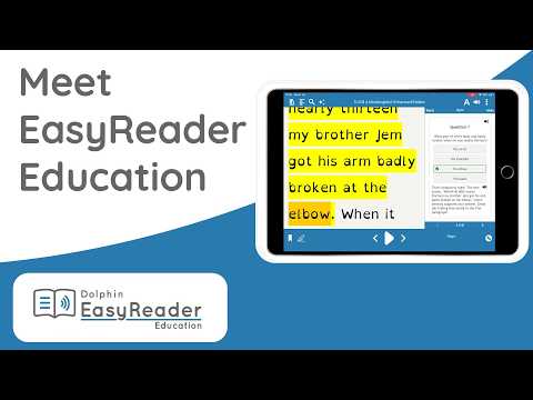 Meet EasyReader Education - video from Dolphin Computer Access showing the EasyReader app and its study tools