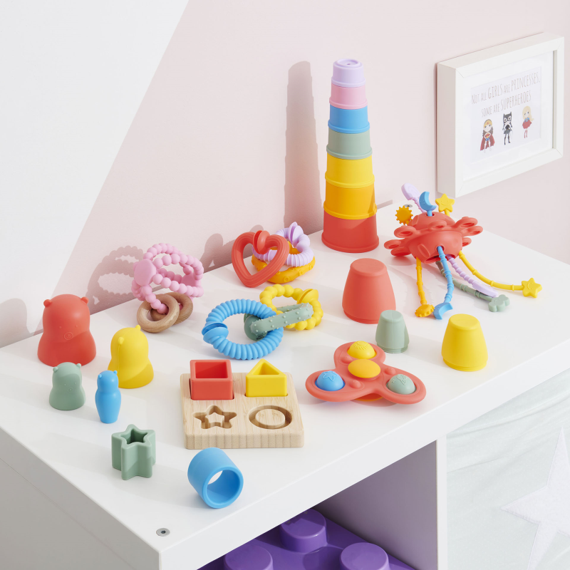 tickit® SiliSoft Activity Set (Rainbow) – 7-in-1 Silicone and Bamboo Sensory Activity Set