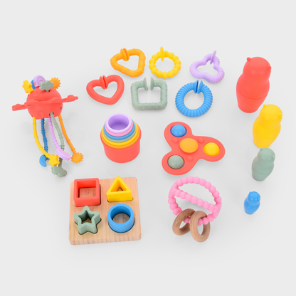 tickit® SiliSoft Activity Set (Rainbow) – 7-in-1 Silicone and Bamboo Sensory Activity Set