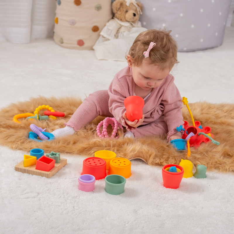 tickit® SiliSoft Activity Set (Rainbow) – 7-in-1 Silicone and Bamboo Sensory Activity Set