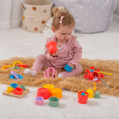 tickit® SiliSoft Activity Set (Rainbow) – 7-in-1 Silicone and Bamboo Sensory Activity Set